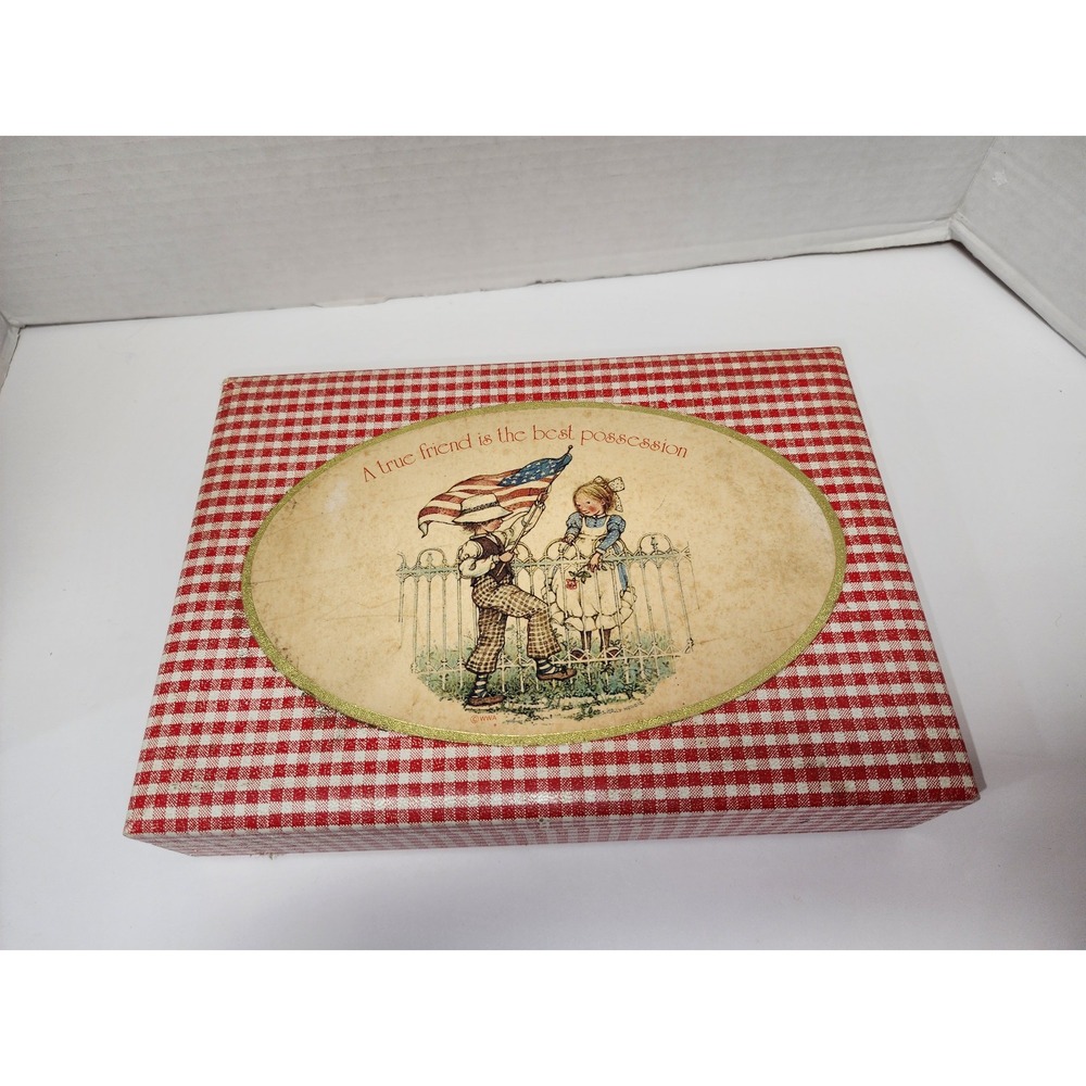 Vintage‎ Holly Hobby Gingham Velvet Embossed Jewelry Box